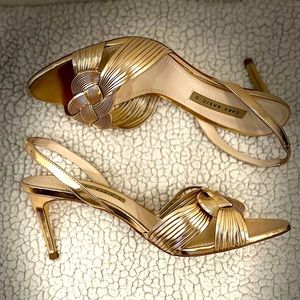 Zara Rose Gold Slingback Stiletto Sandals